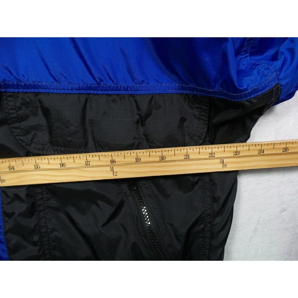 Vintage 10X Gore-Tex Jacket Mens Size Large Blue Black Rainwear Full Zip Pockets